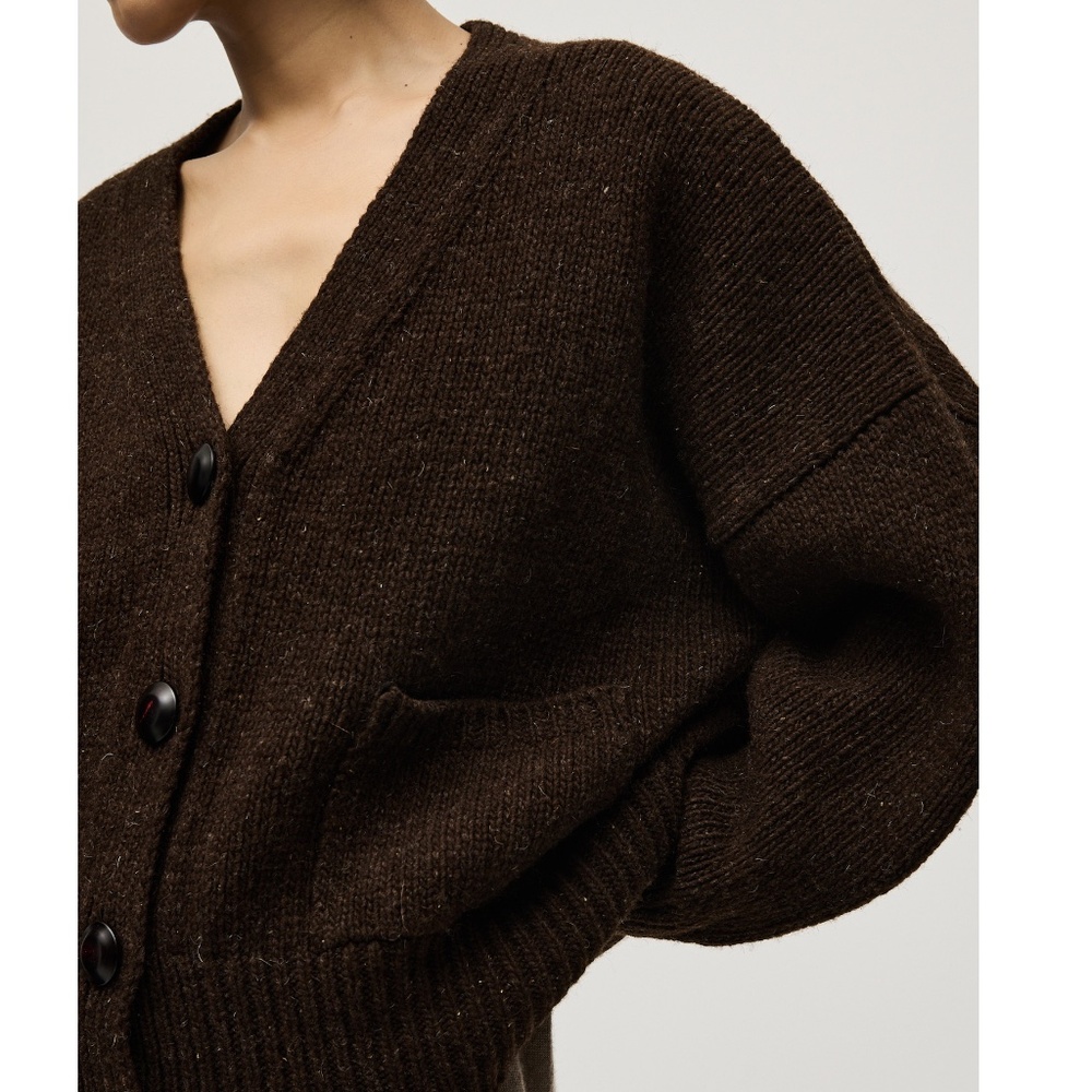 Babaa Dark Brown Women's Cardigan - Picture 2 of 12